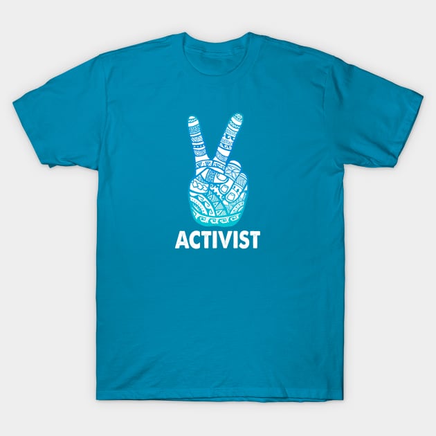 Peace Activist - Boho Peace Sign T-Shirt by Jitterfly